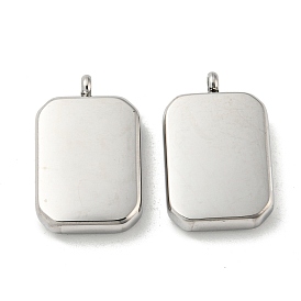 304 Stainless Steel Pendants, Rectangle Charms