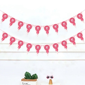 Mother's Day Theme Paper Flags, Triangle Hanging Banners, for Party Home Decorations