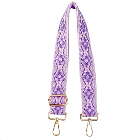 Adjustable Jacquard Weave Nylon Wide Bag Strap, Single Shoulder Belts, with Zinc Alloy Swivel Clasps, for Bag Straps Replacement Accessories