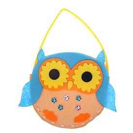 Non Woven Fabric Embroidery Needle Felt Sewing Craft of Pretty Bag Kids, Felt Craft Sewing Handmade Gift for Child Meet Best, Owl
