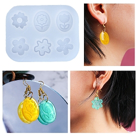 Flower Pendant Silicone Molds, For UV Resin, Epoxy Resin Jewelry Making