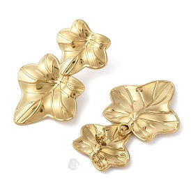 304 Stainless Steel Stud Earrings for Women, Leaf