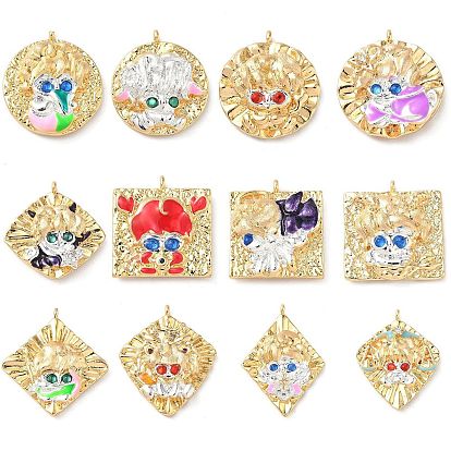 Латунные микропроволочные кубические циркониевые подвески из эмали, cmолой, чары созвездий, реальный 18 k позолоченный