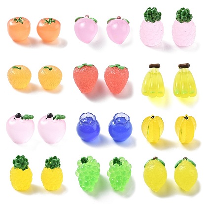 Светящиеся кабошонов смолы, имитация фруктов, светится в темноте