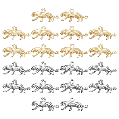 20 шт 2 цвета подвески из сплава в тибетском стиле, тигр, без свинца, без никеля и без кадмия