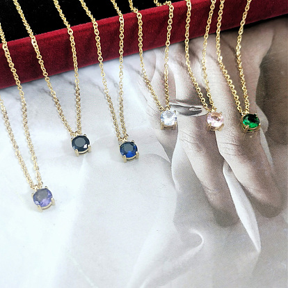 Модные 304 плоские круглые подвески из нержавеющей стали со стразами для женщин, различные варианты, идеальный подарок, золотые