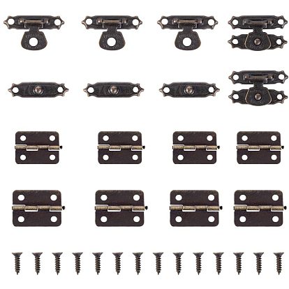 Eisenverschlussverschlüsse, schmuckschatulle riegel schnappverschlüsse, Scharniere mit Scharnieren aus Eisenschrank, mit Ersatzscharnierschrauben, Holzkistenzubehör