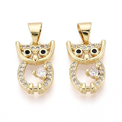 Латунные микро проложить кубического циркония подвески, сова прелести
