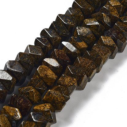 Natural Bronzite Beads Strands, Nuggets, Faceted