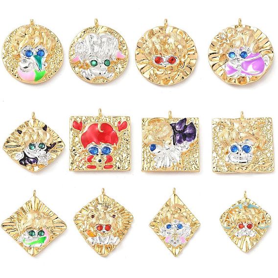 Латунные микропроволочные кубические циркониевые подвески из эмали, cmолой, чары созвездий, реальный 18 k позолоченный