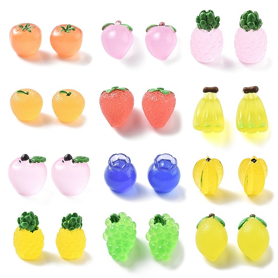 Светящиеся кабошонов смолы, имитация фруктов, светится в темноте