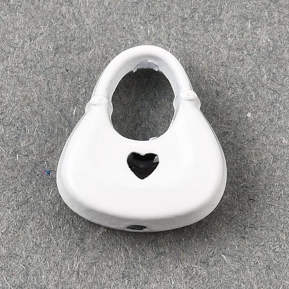 Legierung Emaille-Perlen, Tasche mit Herz