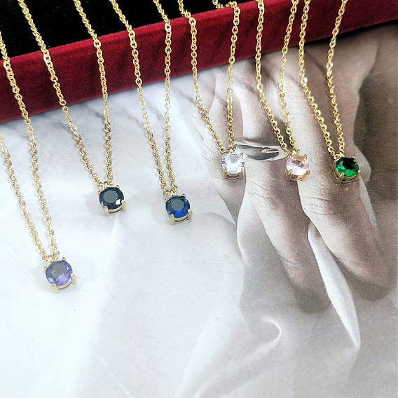 Модные 304 плоские круглые подвески из нержавеющей стали со стразами для женщин, различные варианты, идеальный подарок, золотые