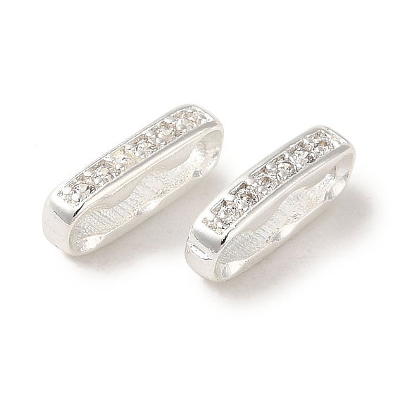 Покрытие стойки латунь микропаве прозрачные проставки из кубического циркония, волнистый прямоугольный соединитель, долговечный, без кадмия и без свинца