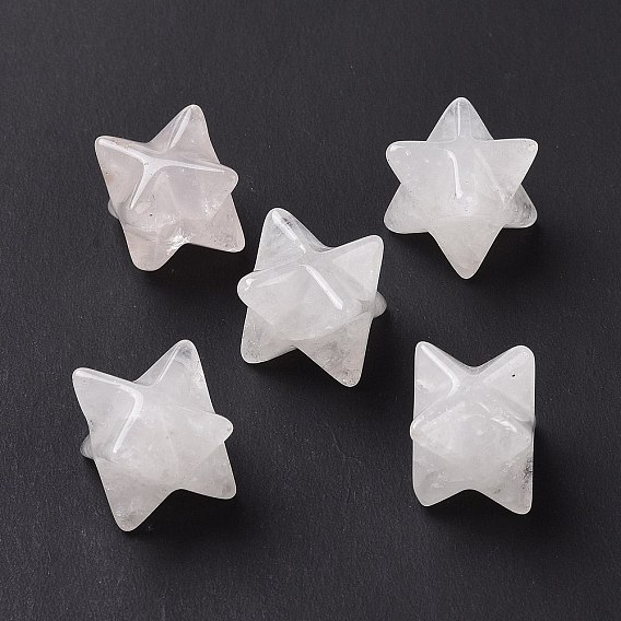 Природный кристалл кварца бусины, без отверстия , резной, Звезда Меркабы