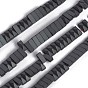 Non-magnetic Synthetic Hematite Multi-Strand Links, Two-Hole, Frosted, Pointed Rectangle