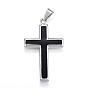 304 Stainless Steel Enamel Pendants, Cross