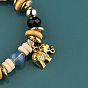 Bohemian Style Single Loop Pendant Bracelet with Elephant Charm