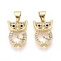 Латунные микро проложить кубического циркония подвески, сова прелести