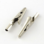 Iron Alligator Clips, 50x8x12mm, Hole: 3.5mm