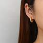 304 Stainless Steel Rhinestone Arch Stud Earrings, Half Hoop Earrings