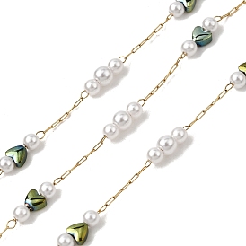 Ручная работа 304 нержавеющая сталь, АБС-пластик, круглая цепочка с сердечками, пайки, с 316 цепями и катушкой из нержавеющей стали и немагнитным гематитом, ионное покрытие (ip)