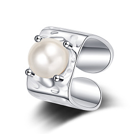 Chic and Elegant Square Pearl Ring - Unique Personality, Luxurious Style