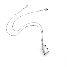 Stainless Steel Heart Urn Ashes Pendant Necklace, Memorial Jewelry for Men Women