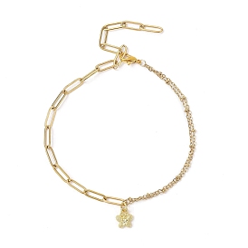 Подвеска-бабочка из сплава 304 браслеты на ногу из нержавеющей стали в виде скрепки и цепочки-сателлита для женщин