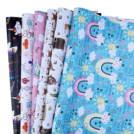 Cartoon Gift Wrapping Paper, Rectangle, Folded Flower Bouquet Wrapping Paper Decoration