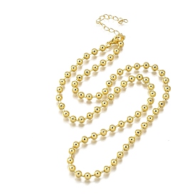 4мм латунные шариковые цепочки ожерелья, без свинца и без кадмия, долговечный, стойки покрытие