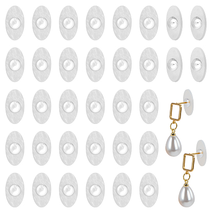 36шт. акриловые гайки для ушей для женщин, с силиконовым, овальные