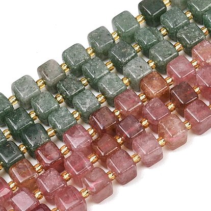 Природного кварца клубники нитей бисера, кубические, с бисером