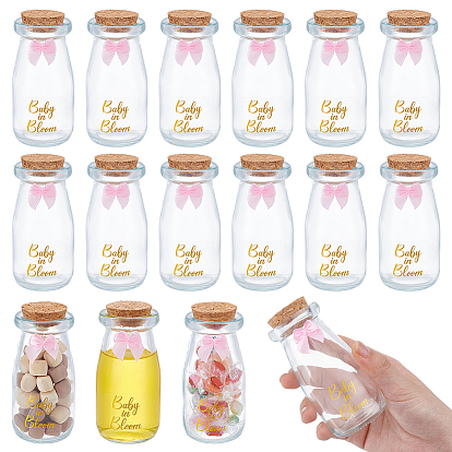 16pcs bouteille en verre, avec nœud papillon en polyester