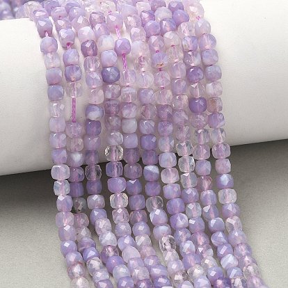 Природный аметист нитей бисера, граненый куб