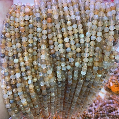 Natural Multi-Moonstone Beads Strands, Round