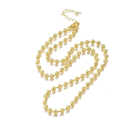 4мм латунные шариковые цепочки ожерелья, без свинца и без кадмия, долговечный, стойки покрытие