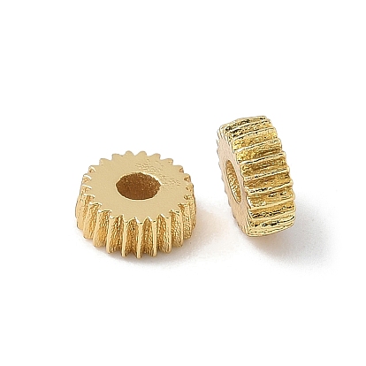 Латунные бусины, плоско-круглые, стойки покрытие, долговечный, без свинца и без кадмия