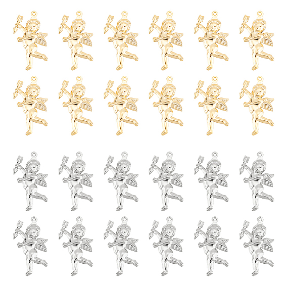 32 шт. 2 цвета ко дню святого валентина 304 подвески из нержавеющей стали, амур / херувим