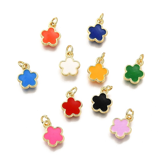 Латунь эмаль прелести, с целью перехода в кольце, цветочный шарм, стойки покрытие, без кадмия и без свинца, долговечный, золотые