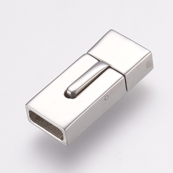 304 Stainless Steel Bayonet Clasps, Smooth Surface,  Rectangle