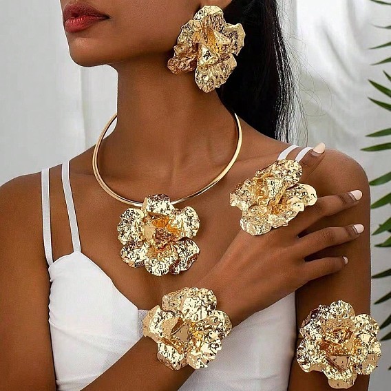 Цветок сплава комплекты ювелирных изделий