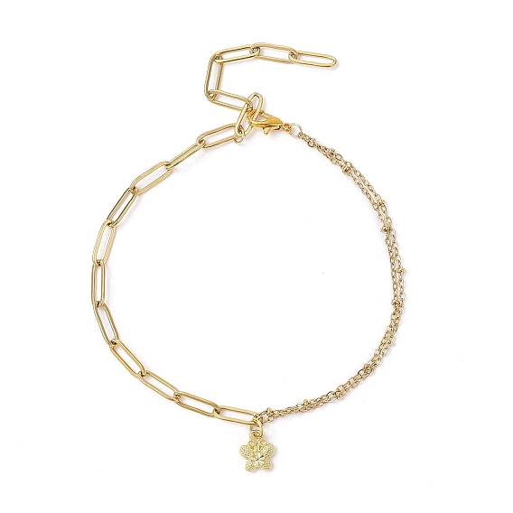 Подвеска-бабочка из сплава 304 браслеты на ногу из нержавеющей стали в виде скрепки и цепочки-сателлита для женщин