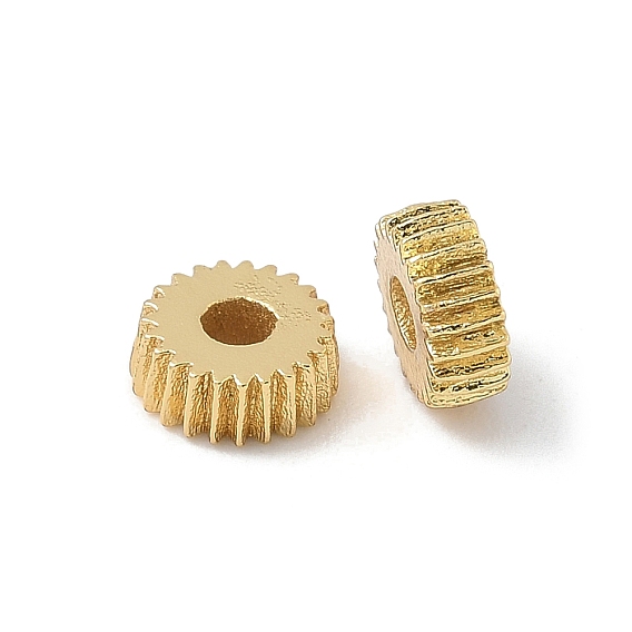 Латунные бусины, плоско-круглые, стойки покрытие, долговечный, без свинца и без кадмия