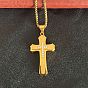 Religion 304 Colliers pendentifs en acier inoxydable, cristal et strass pour hommes, croix