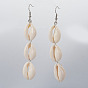 Cowrie Shell Dangle Earrings, with 304 Stainless Steel Earring Hooks
