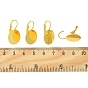 Brass Leverback Earring Findings, Long-Lasting Plated, Flat Round