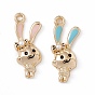 Alloy Enamel Pendants, Golden, Rabbit Charm