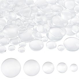 100 pcs 5 estilos cabujones de vidrio transparente, cabujón de cúpula clara para la fabricación de joyas colgantes con fotos