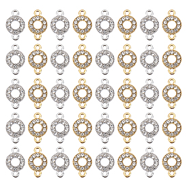 60 pcs 2 couleurs alliage cristal strass connecteur charmes, liens en anneau